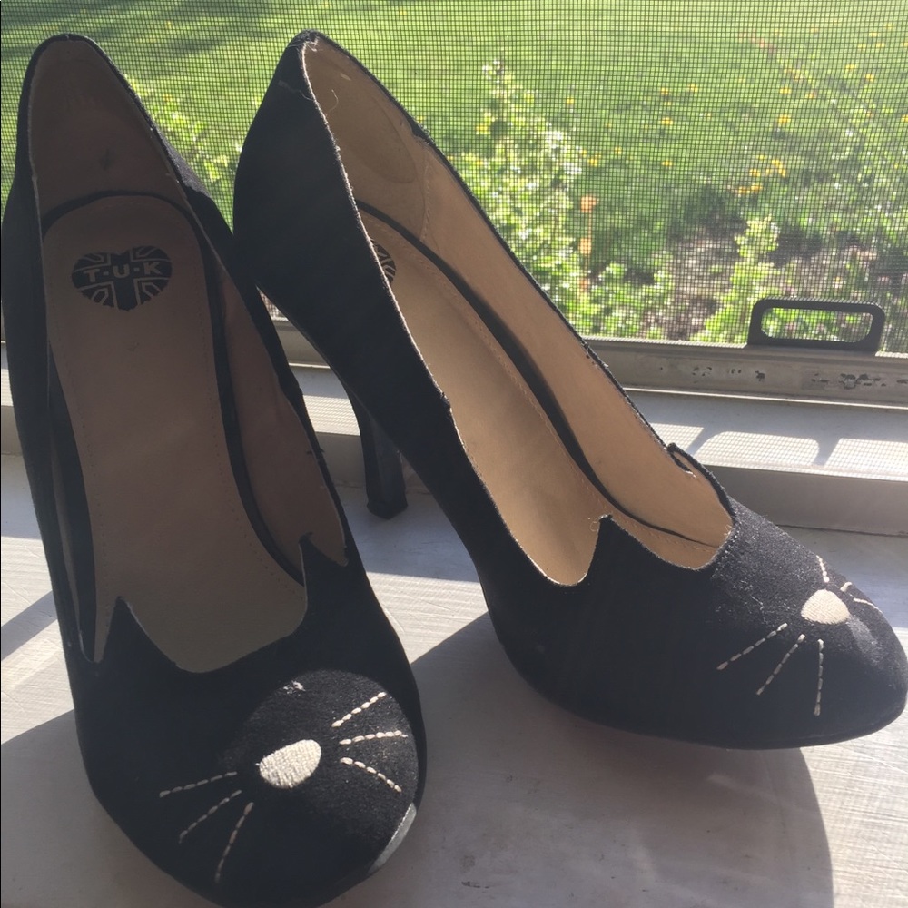 TUK kitty face heels